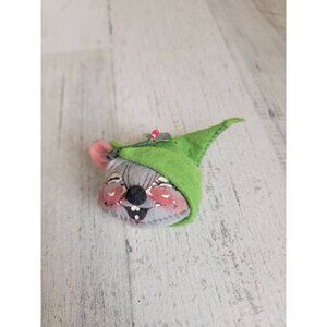 Annalee‎ Vintage mini mouse hat green ornament xmas